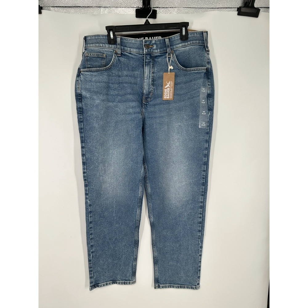 Eddie Bauer Authentic Voyager Perfect Vintage Straight Jeans Women 18W High Rise